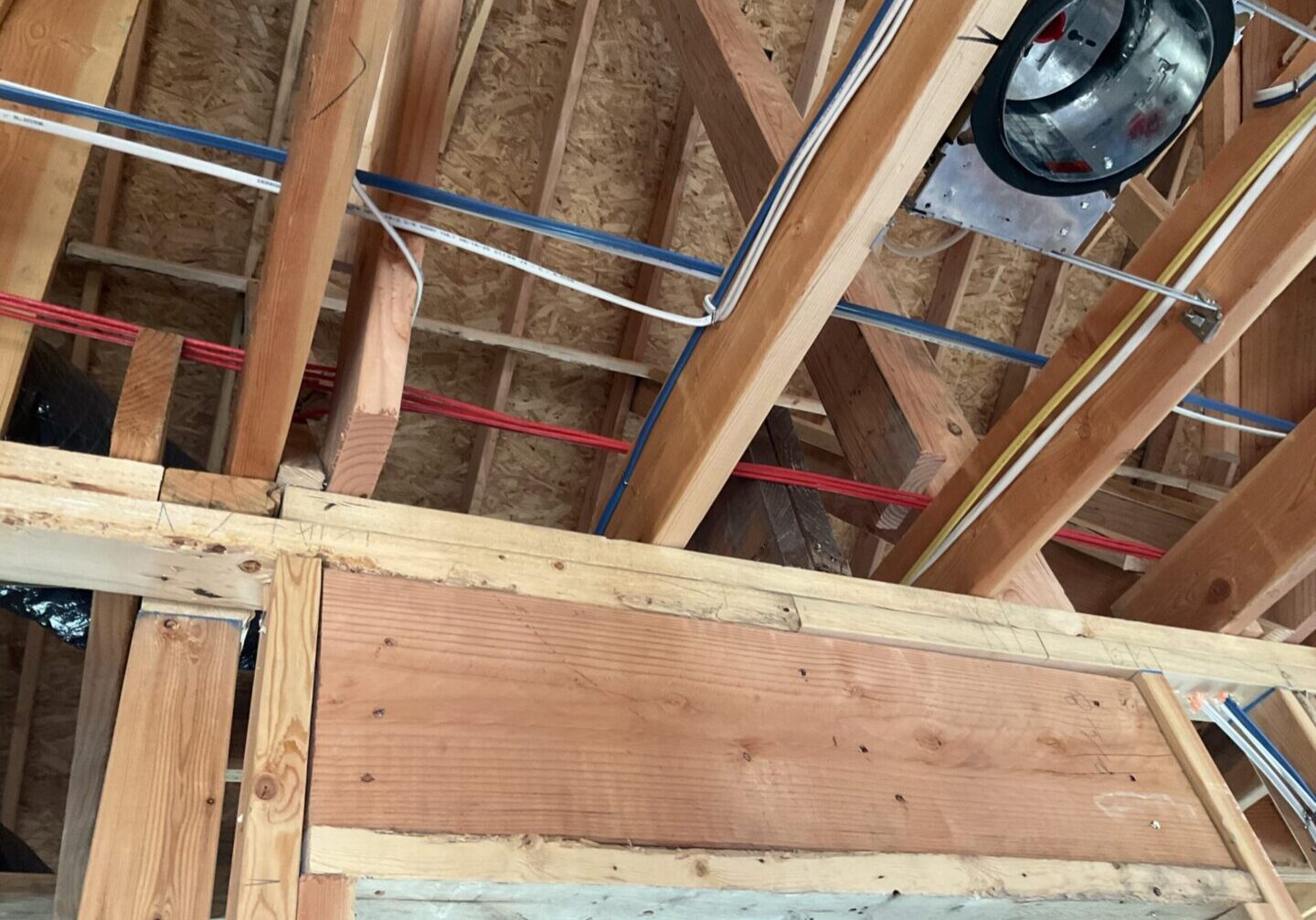 Low-voltage pre-wire in a new home under construction in Kansas City